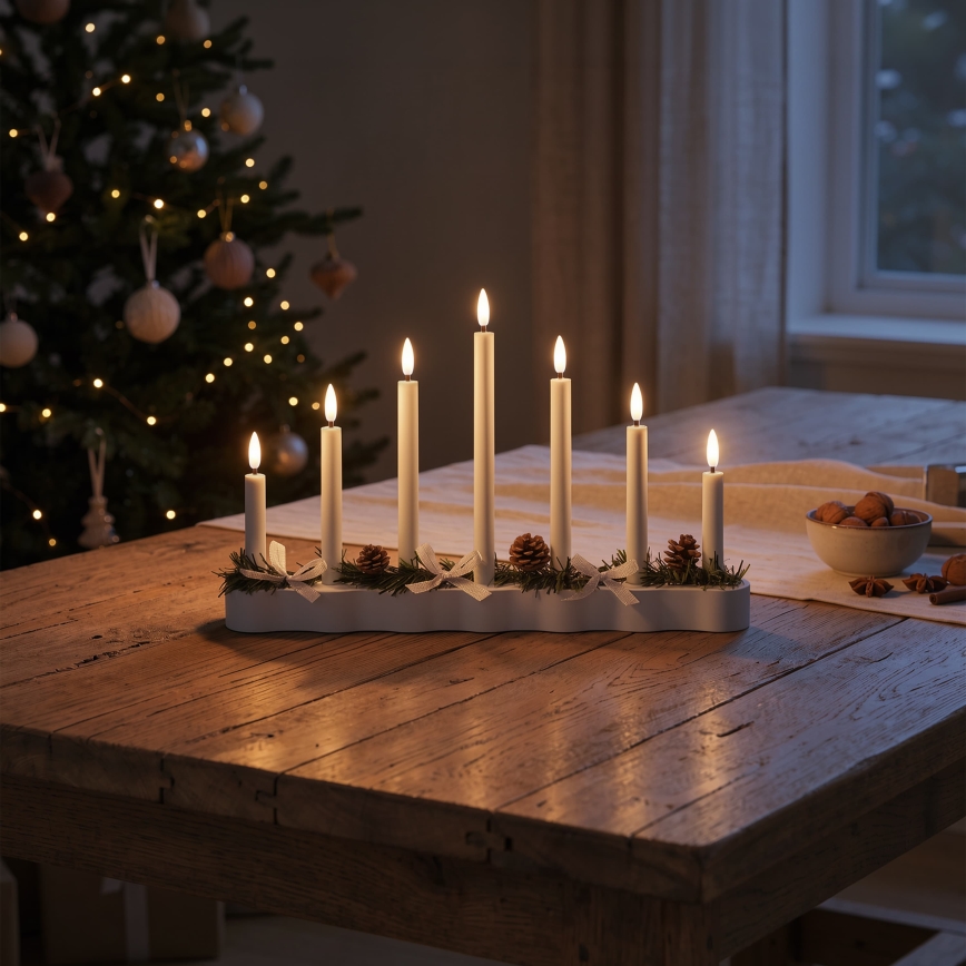 BRILAGI - LED kerstkandelaar 7xLED/2xAA wit