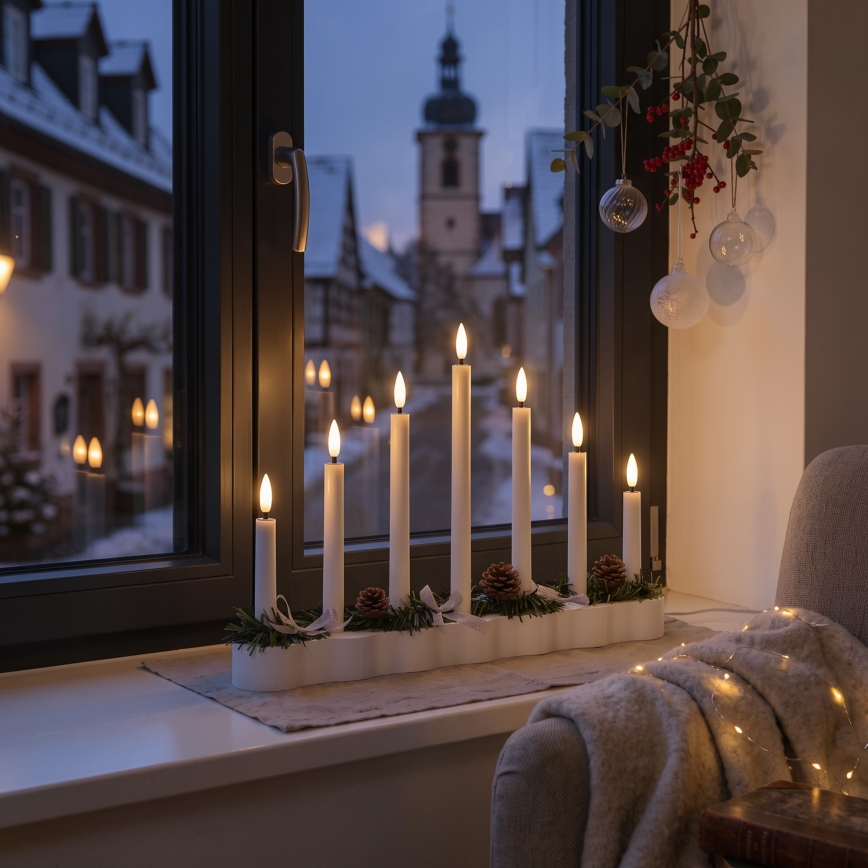 BRILAGI - LED kerstkandelaar 7xLED/2xAA wit