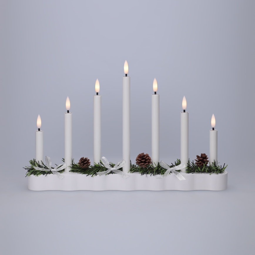 BRILAGI - LED kerstkandelaar 7xLED/2xAA wit