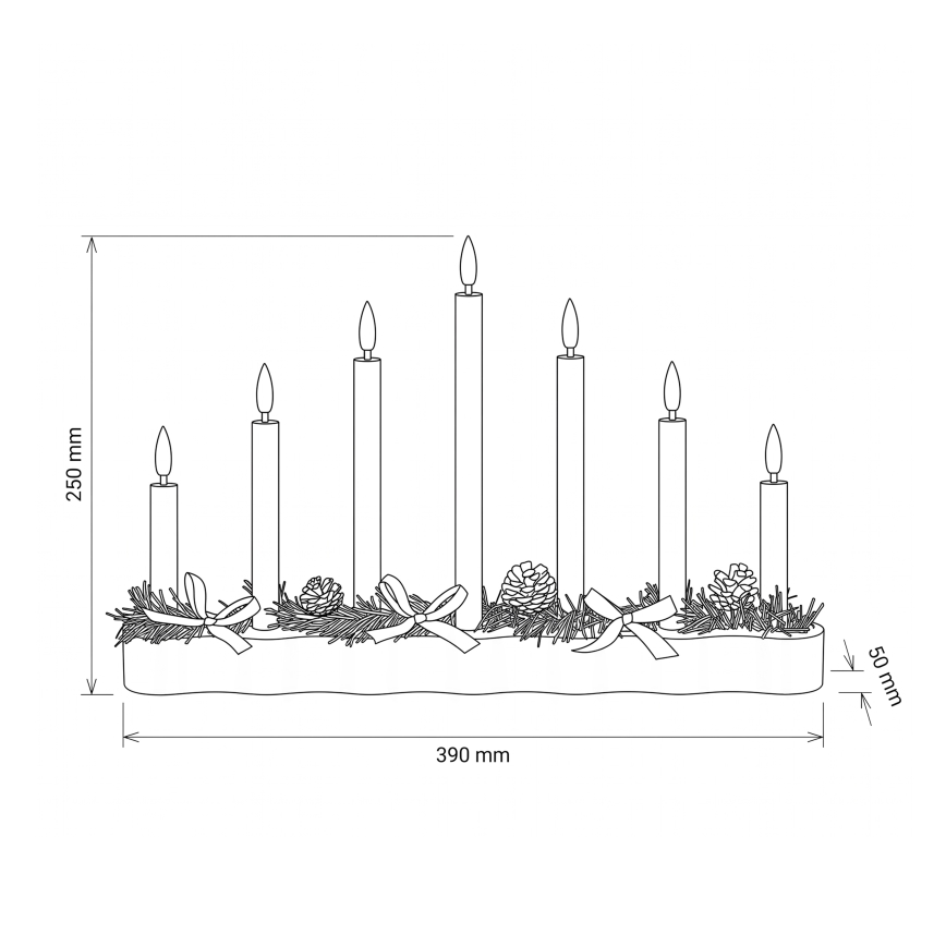 BRILAGI - LED kerstkandelaar 7xLED/2xAA wit