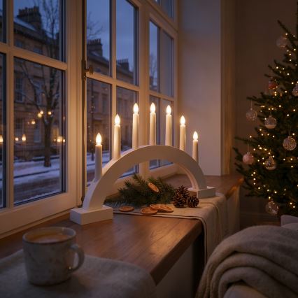 BRILAGI - LED kerstkandelaar 7xLED/2xAA wit