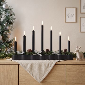 BRILAGI - LED Kerstkandelaar 7xLED/2xAA zwart