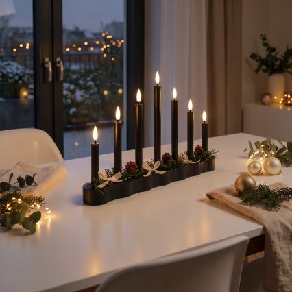 BRILAGI - LED Kerstkandelaar 7xLED/2xAA zwart