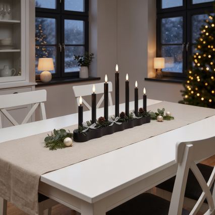 BRILAGI - LED Kerstkandelaar 7xLED/2xAA zwart