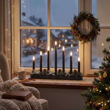 BRILAGI - LED Kerstkandelaar 7xLED/2xAA zwart