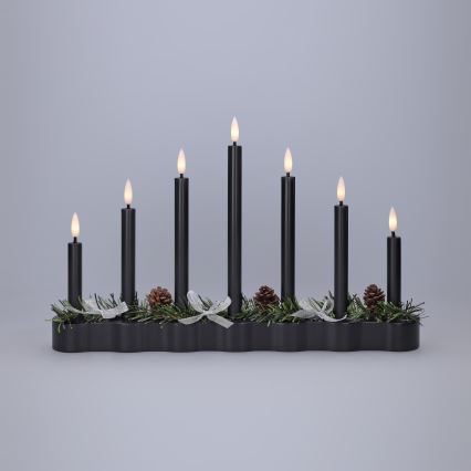 BRILAGI - LED Kerstkandelaar 7xLED/2xAA zwart
