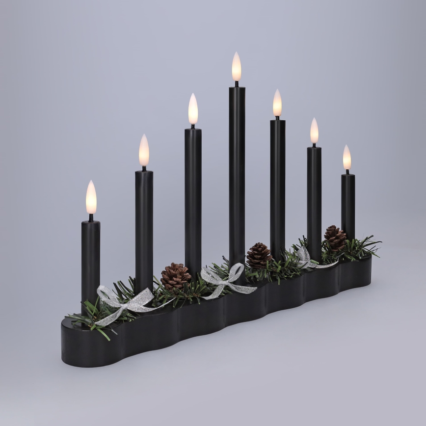 BRILAGI - LED Kerstkandelaar 7xLED/2xAA zwart