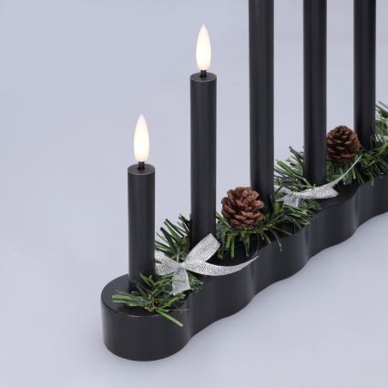 BRILAGI - LED Kerstkandelaar 7xLED/2xAA zwart