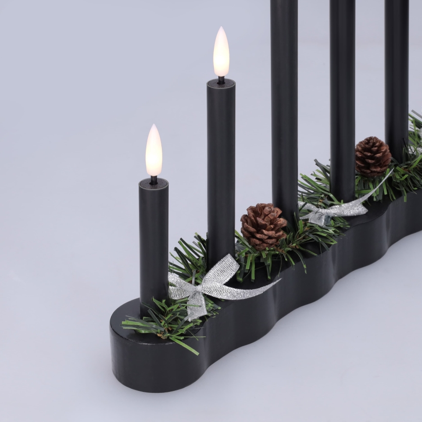 BRILAGI - LED Kerstkandelaar 7xLED/2xAA zwart