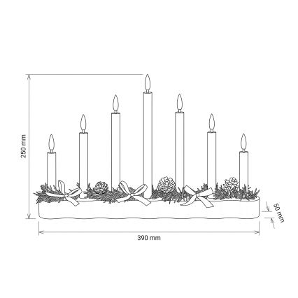 BRILAGI - LED Kerstkandelaar 7xLED/2xAA zwart