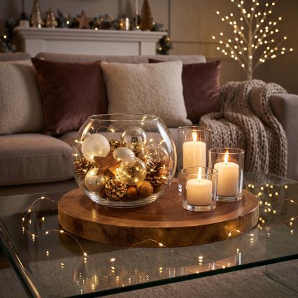 Brilagi - LED-kerstsnoer 100xLED/3xAA 10m warm wit