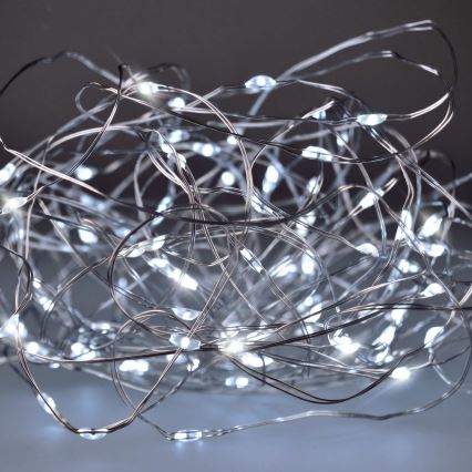 BRILAGI - LED kerstverlichting 100xLED/3xAA 10m koel wit