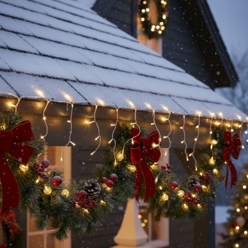 Brilagi - LED-kerstverlichting voor buiten, 200 LED / 8 functies, 13 m, IP44, warm wit, ijspegels