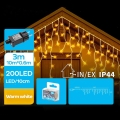 Brilagi - LED kerstverlichting voor buiten 200xLED/8 functies 13x0,6m IP44 warm wit