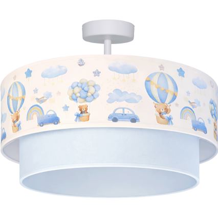 Brilagi - LED kinder-opbouwplafondlamp BOBO 1xE27/10W/230V Ø 40 cm crème/blauw met beertjes