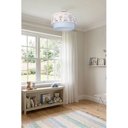 Brilagi - LED kinder-opbouwplafondlamp BOBO 1xE27/10W/230V Ø 40 cm crème/blauw met beertjes
