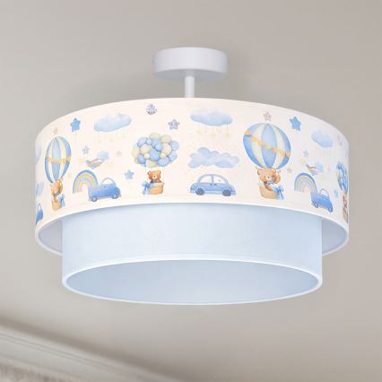 Brilagi - LED kinder-opbouwplafondlamp BOBO 1xE27/10W/230V Ø 40 cm crème/blauw met beertjes
