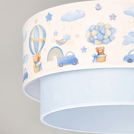 Brilagi - LED kinder-opbouwplafondlamp BOBO 1xE27/10W/230V Ø 40 cm crème/blauw met beertjes
