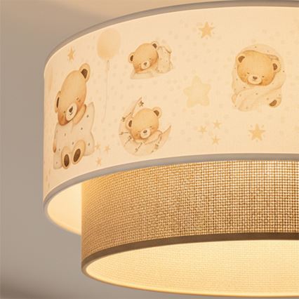 Brilagi - LED kinder-opbouwplafondlamp BOBO 1xE27/60W/230V Ø 40 cm wit/beige/beertjes