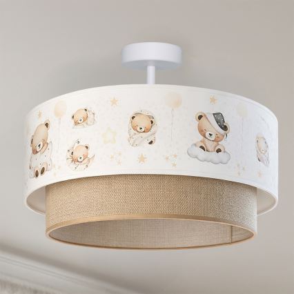 Brilagi - LED kinder-opbouwplafondlamp BOBO 1xE27/60W/230V Ø 40 cm wit/beige/beertjes