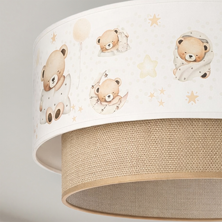 Brilagi - LED kinder-opbouwplafondlamp BOBO 1xE27/60W/230V Ø 40 cm wit/beige/beertjes
