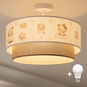 Brilagi - LED kinder-opbouwplafondlamp BOBO 1xE27/60W/230V Ø 40 cm wit/beige/beertjes