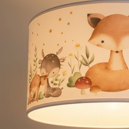 Brilagi - LED kinderhanglamp aan kabel BOBO 1xE27/10W/230V Ø 35 cm wit/dierenmotief