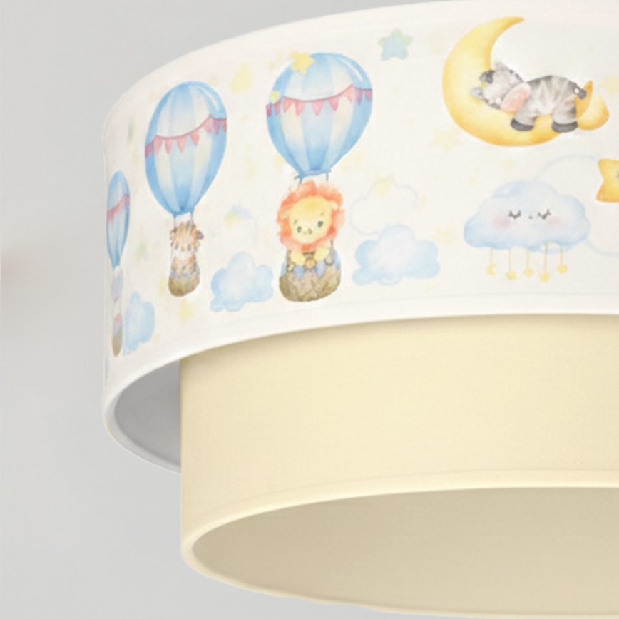 Brilagi - LED kinderhanglamp aan kabel BOBO 1xE27/10W/230V pr. 40 cm wit/beige/met dierenmotief