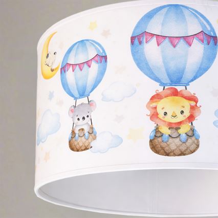 Brilagi - LED Kinderhanglamp aan kabel BOBO 1xE27/60W/230V Ø 35 cm wit/dieren