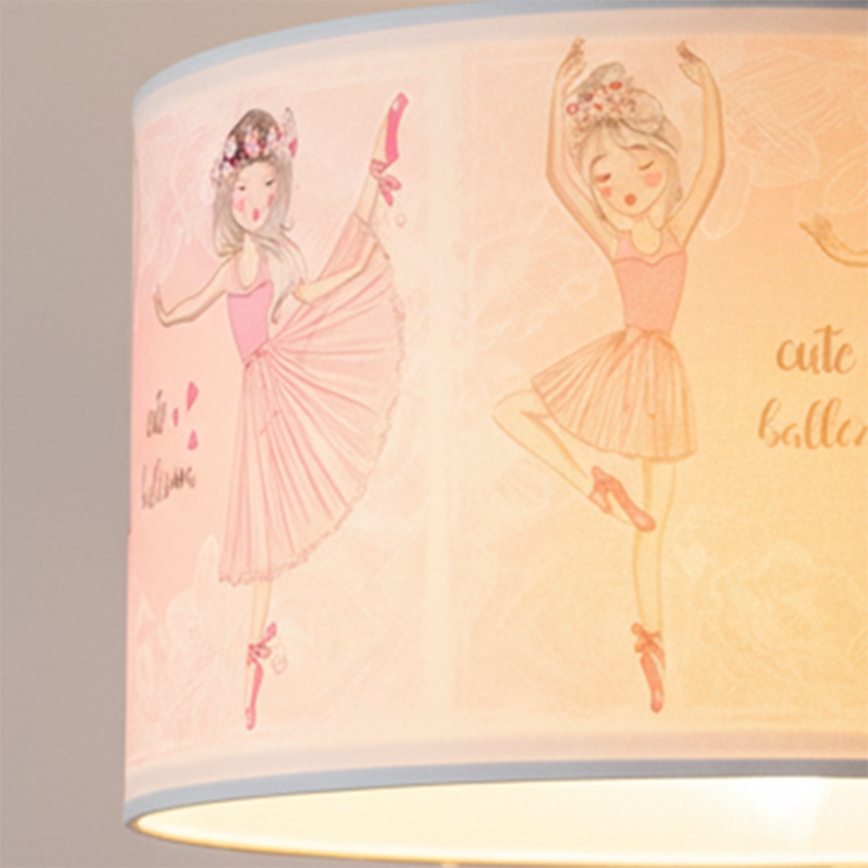 Brilagi - LED-kinderhanglamp aan snoer BOBO 1xE27/10W/230V Ø 35 cm roze/ballerina's