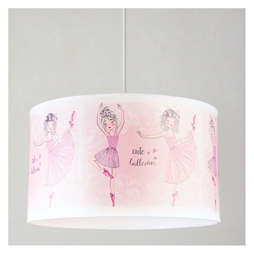 Brilagi - LED-kinderhanglamp aan snoer BOBO 1xE27/10W/230V Ø 35 cm roze/ballerina's