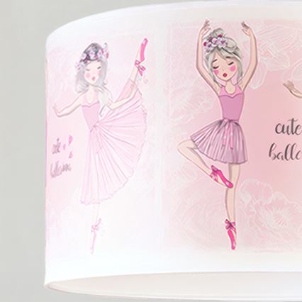Brilagi - LED-kinderhanglamp aan snoer BOBO 1xE27/10W/230V Ø 35 cm roze/ballerina's