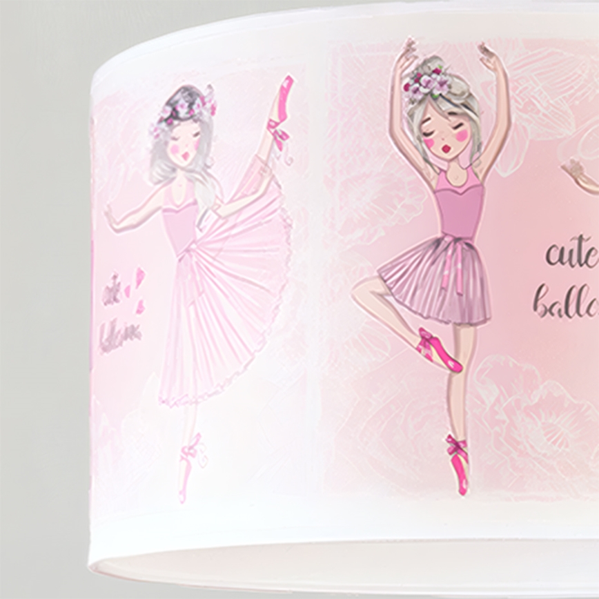 Brilagi - LED-kinderhanglamp aan snoer BOBO 1xE27/10W/230V Ø 35 cm roze/ballerina's