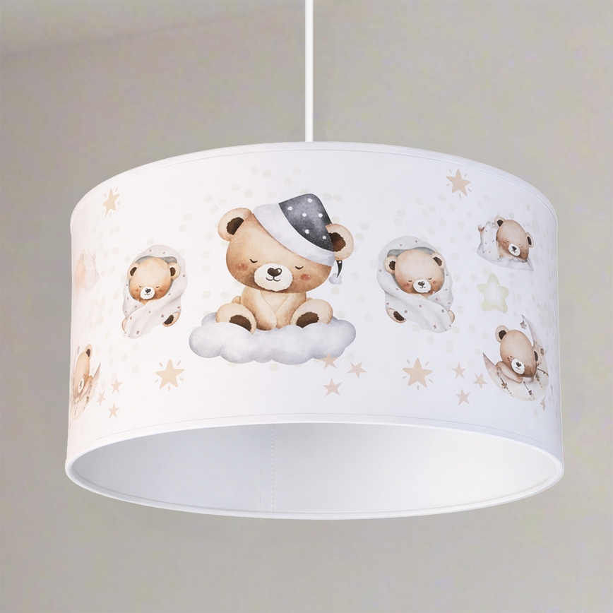 Brilagi - LED kinderhanglamp aan snoer BOBO 1xE27/60W/230V Ø 35 cm wit/beertjes