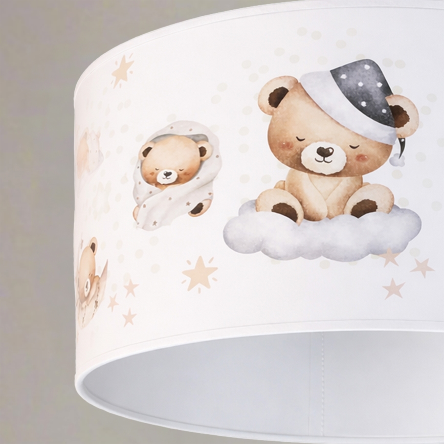 Brilagi - LED kinderhanglamp aan snoer BOBO 1xE27/60W/230V Ø 35 cm wit/beertjes