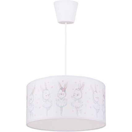 Brilagi - LED kinderhanglamp BOBO aan kabel 1xE27/10W/230V Ø 35 cm wit/konijntjes