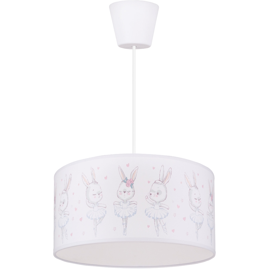 Brilagi - LED kinderhanglamp BOBO aan kabel 1xE27/10W/230V Ø 35 cm wit/konijntjes
