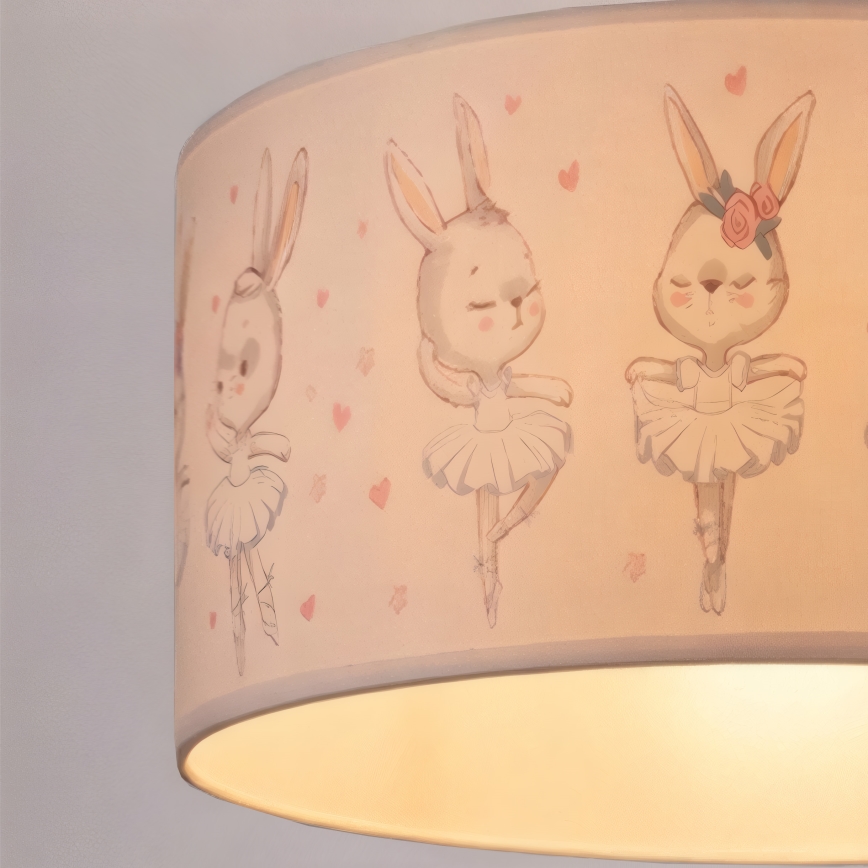 Brilagi - LED kinderhanglamp BOBO aan kabel 1xE27/10W/230V Ø 35 cm wit/konijntjes
