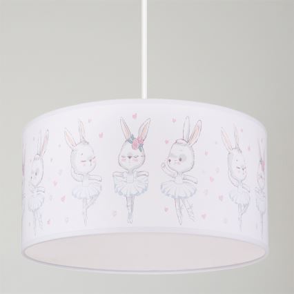 Brilagi - LED kinderhanglamp BOBO aan kabel 1xE27/10W/230V Ø 35 cm wit/konijntjes