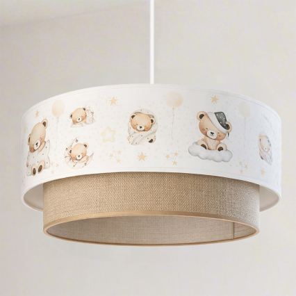 Brilagi- LED kinderhanglamp BOBO aan kabel 1xE27/60W/230V Ø 40 cm wit/beige/beer