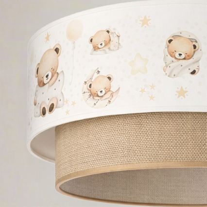 Brilagi- LED kinderhanglamp BOBO aan kabel 1xE27/60W/230V Ø 40 cm wit/beige/beer