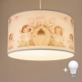 Brilagi - LED kinderhanglamp met kabel BOBO 1xE27/60W/230V Ø 35 cm roze/feeën