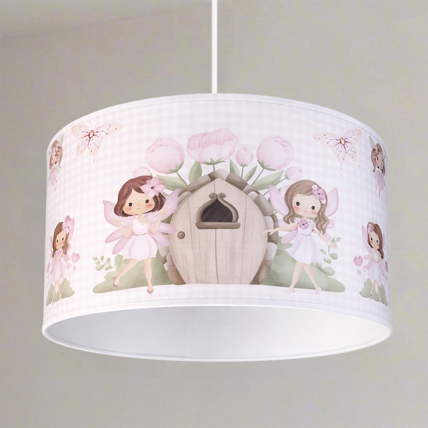 Brilagi - LED kinderhanglamp met kabel BOBO 1xE27/60W/230V Ø 35 cm roze/feeën