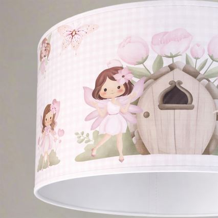 Brilagi - LED kinderhanglamp met kabel BOBO 1xE27/60W/230V Ø 35 cm roze/feeën