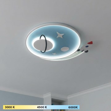 Brilagi -LED kinderplafondlamp STARSHIP LED/64W/230V 3000/4500K blauw