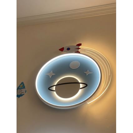 Brilagi -LED kinderplafondlamp STARSHIP LED/64W/230V 3000/4500K blauw
