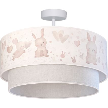 Brilagi - LED kinder-opbouwplafondlamp BOBO 1xE27/10W/230V Ø 40 cm crème/grijs/konijntjes