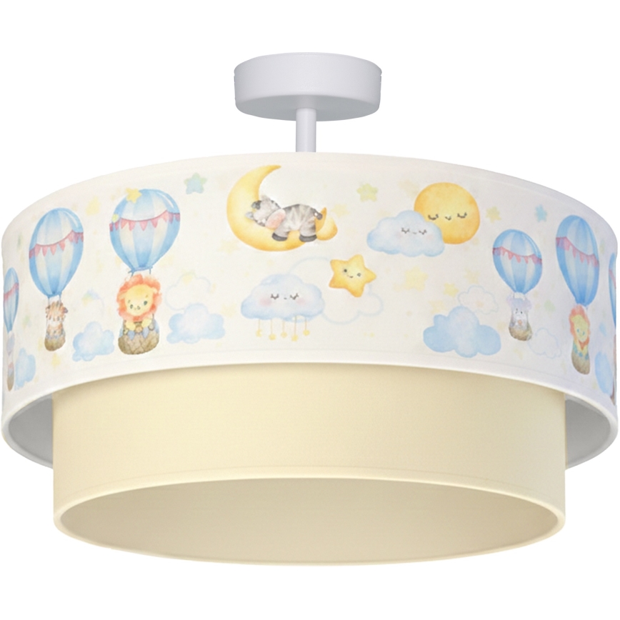 Brilagi - LED kinder-plafondlamp BOBO 1xE27/10W/230V Ø 40 cm wit/beige/dierenmotief