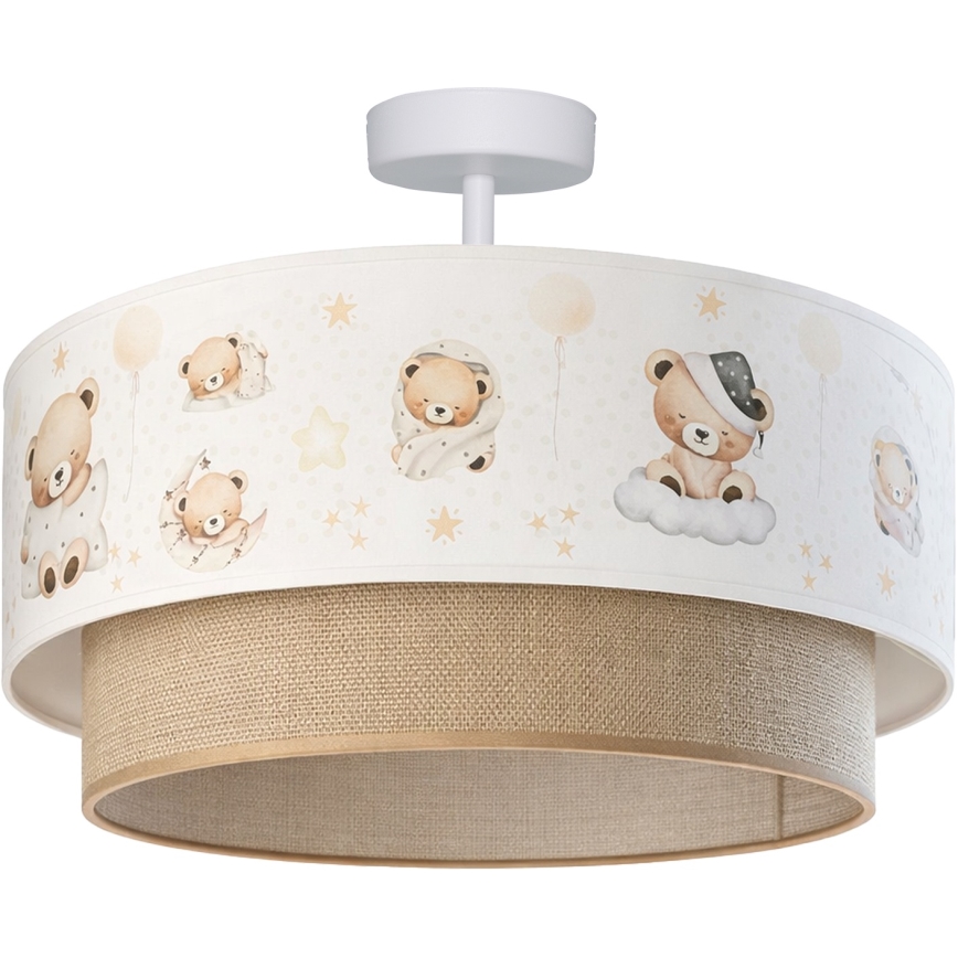 Brilagi-LED kinderplafonnière BOBO 1xE27/60W/230V Ø 40 cm wit/beige/beer