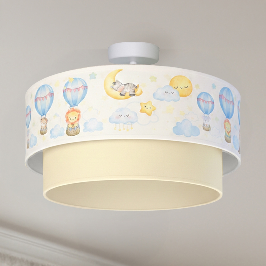 Brilagi - LED kinderplafondlamp BOBO 1xE27/60W/230V Ø 40 cm wit/beige/dierenmotief